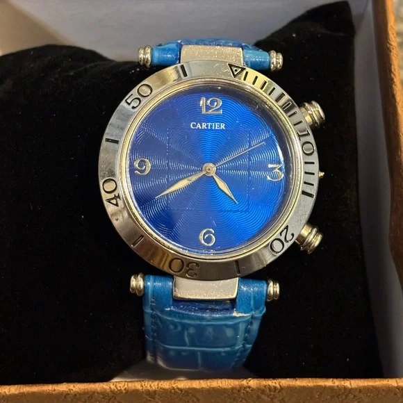 Cartier Lapis Pasha Watch - Picture 2 of 9